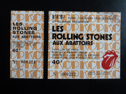 F28 - Les Rolling Stones Aux Abattoirs Pavillon De Pantin Paris 4 Juin 1976 - Billet D'entrée Et Contremarque (Nos Diff - Tickets De Concerts