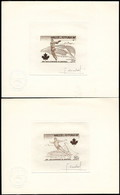 WALLIS & FUTUNA(1976) Hammer Throw. Diver. Stadiums. Scott No C70-1. Yvert No PA72-3. Set Of 2 Die Proofs Signed - Imperforates, Proofs & Errors