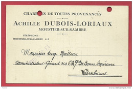 Moustier-sur-Sambre- Charbons De Toutes Provenances Achille Dubois-Loriaux- 1935  ( Voir Verso) - Jemeppe-sur-Sambre
