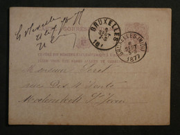 BI 17  BELGIQUE BELLE CARTE  ENTIER  1877 BRUSSELS A MOELENBECK ++AFFR.  PLAISANT - Other & Unclassified