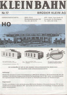 Catalogue KLEINBAHN 1973 Preisliste N.17 HO Ausgabe Für  Schweiz Preis CHF - En Allemand Et En Français - Français