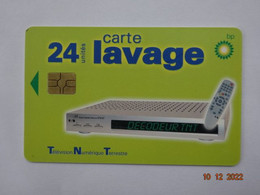 CARTE A PUCE CHIP CARD LAVAGE AUTO BP 24 UNITES TNT TELEVISION NUMERIQUE TERRESTRE - Car Wash Cards