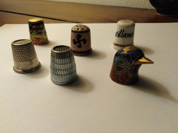 LOT DE 6  DES A COUDRE DONT 4 DE COLLECTION ET 2  POUR COUDRE  /DETAILS PLUS BAS - Thimbles