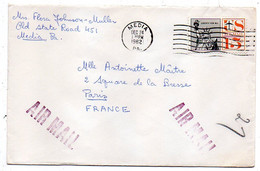 USA--1962--Lettre De MEDIA  ( Pa) Pour PARIS (France) ....tp Seul Sur Lettre  ....cachet - Brieven En Documenten