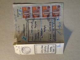 D191929   Hungary  - Parcel Delivery Note - Many Stamps  Hódmezővásárhely 1986 - Postpaketten