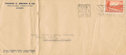 48001. Carta SYDNEY (Australia) 1934. Correo Maritimo. Viñeta, Label Al Dorso THOMAS C. BROWN - Storia Postale