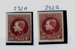 N° 292 A Et 292 B  ( ** ) - 1929-1941 Grande Montenez