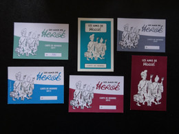 Tintin - 6 Cartes De Membre Des Amis D'Hergé - Stickers