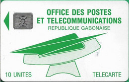 Gabon - OPT (Chip) - Logo (Green) - SC4 SB Afnor, Cn. C2A040627, 10Units, Used - Gabon