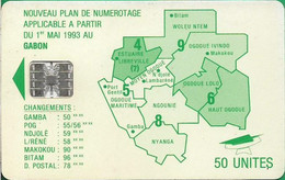 Gabon - OPT (Chip) - Map Of Gabon (Green) - SC7, No CN., 50Units, Used - Gabon