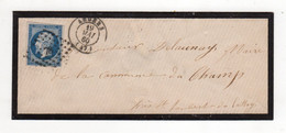 Marcophilie - Enveloppe Affranchissement De 1860 - Timbre Napoléon III 20c Bleu - Empire Franc - 1849-1876: Période Classique