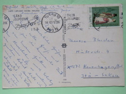 Finland 1973 Postcard ""Lapland - Reindeer"" Turku To Germany - Costumes - Reindeer Sledge Cancel - Cartas & Documentos