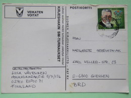 Finland 1976 Postcard Of Game Helsinki To Germany - Music Heikki Klemetti - Cartas & Documentos