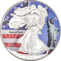 Monnaie, États-Unis, Silver Eagle, Dollar, 2014, Philadelphie, Colorisé, FDC - Argento