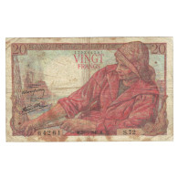 France, 20 Francs, Pêcheur, 1943, S.72, TB, Fayette:13.5, KM:100a - 20 F 1942-1950 ''Pêcheur''