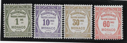 Monaco Taxe N°13/16 - Neuf ** Sans Charnière - TB - Postage Due