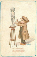 A. BERTIGLIA * CPA Illustrateur Bertiglia * Le Sculpteur * Métier Sculpture * N°1095-1 - Bertiglia, A.