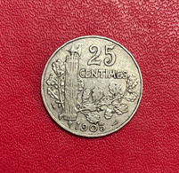 Belle Monnaie De 25 Centimes 1905. Etat TB/TTB - 25 Centimes