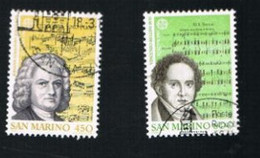 SAN MARINO - UN  1154.1155  - 1985  EUROPA: MUSICA, BACH, BELLINI (COMPLET SET OF 2) -  USED° - Gebraucht