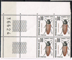 FR 199 - FRANCE Timbre Taxe N° 103 Bloc De 4 Bord De Feuille Numéroté Neuf** Insecte - 1960-.... Postfris