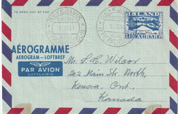 ISLANDE AEROGRAMME 1954 - Postwaardestukken
