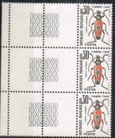 FR 207 - FRANCE Timbre Taxe N° 109 Bande De 3 Bord De Feuille Neuf** Insecte - 1960-.... Postfris