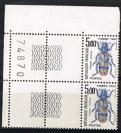 FR 213 - FRANCE Timbre Taxe N° 112 Paire Bord De Feuille Numéroté Neuf** Insecte - 1960-.... Postfris