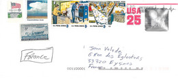Entier Postal Enveloppe USA 25 Avec Complèment D'affranchissement Pour La France - 1981-00