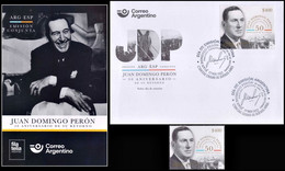 J.D.PERON-2020-ARGENTINA-ESPAÑA JOINT ISSUE-1 VALUE MNH+FDC + VOUCHER. 50 YEARS SINCE PERON'S RETURN TO ARGENTINA- - Unused Stamps