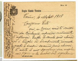 SP205)A  SCUOLA REGIA TECNICA TORINO   STORIA POSTALE CARTOLINA PUBBLICITARIA - Enseignement, Écoles Et Universités