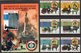 Cuba 2015 - Firefighting - The 125th Anniversary Of The Great Fire Of 1890  - MNH Set + Souvenir Sheet - Autres & Non Classés