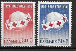 Danemark 1959 N° 383/384 Neufs** Centenaire De La Croix Rouge - Ungebraucht