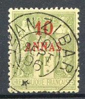 ZANZIBAR  Ø < Yvert N° 10 SUPERBE CACHET BIEN CENTRE < Oblitéré 10 Sept 1896 - Ø Used -- - Oblitérés