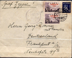 Finlandia - Busta Con 2 Valori (coppia) Del 10 M. Soprastampati "ZEPPELIN", In Tariffa, Del 24 Settembre 1930 - - Covers & Documents