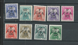 Réunion ScottJ36-J44 Yvert Taxe 36-44 (9) * Cote 25,00 $1949-52 - Postage Due