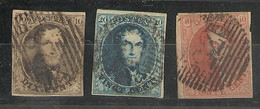 Belgique - (1851 ) N°6/8 Non Dentelé - 1851-1857 Medaglioni (6/8)