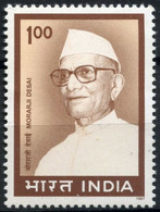 INDIA 1997 Morarji Desai 1v Stamp (SG#1702) MNH - Autres & Non Classés
