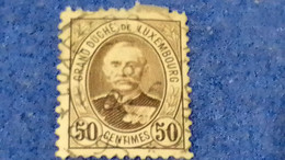 LÜKSEMBURG-1891-93 50C. GRAND DUKE ADOLLF   DAMGALI - 1891 Adolphe Voorzijde
