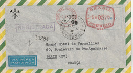 Brésil Lettre Recommandée Avion EMA Rio De Janeiro  2/12/1955 Pour Paris France - Voir Cachet - Briefe U. Dokumente