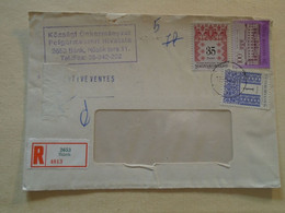 D192120   Hungary Registered  Cover  1990's BÁNK - Brieven En Documenten