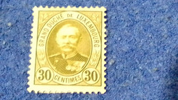 LÜKSEMBURG-1891-30C  ADOLF   DAMGASIZ- - 1891 Adolphe Voorzijde