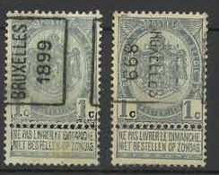 Preo Bruxelles 1899 Position A + B => Centrale Stempel - Roller Precancels 1894-99