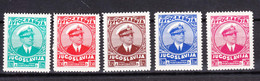 Yugoslavia Kingdom, King Alexander 1935 Mi#315-319 Mint Hinged - Unused Stamps