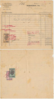 Romania 1947 Invoice Of Trade Agent V. Cretulescu With Inflation Revenue Perfins Stamps VC. - Revenue Stamps