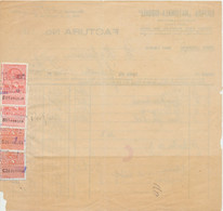 Romania 1940 Invoice Of Nationala-Ciornei Publishing House With 4 Revenue Stamps Perfins King Charles II - Revenue Stamps