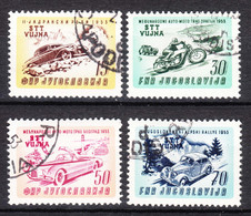 Italy Yugoslavia Trieste Zone B, Auto-Moto Racing 1953 Mi#98-101, Sassone#85-88 Used - Usados