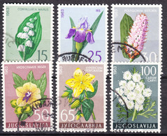 Yugoslavia Republic 1963 Flowers Mi#1034-1039 Used - Oblitérés