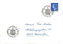 Sweden 1977 King Carl Gustaf Kr 1.40 Blue. , Cover With Special Cancellation Uppsala University 29.9.77 - Cartas & Documentos