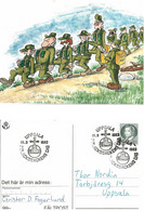 Sweden 1982  Card  Soldiers With Carl Gustav Kr 1,65, Cancelled Polackbackens Dag  - Uppsala 15.5.82 - Lettres & Documents