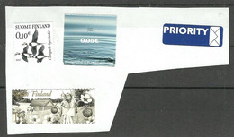 FINLAND FINNLAND, 3 Stamps + Air Mail Label On Cut Out, Stamps Are Mint, Unused - Unused Stamps